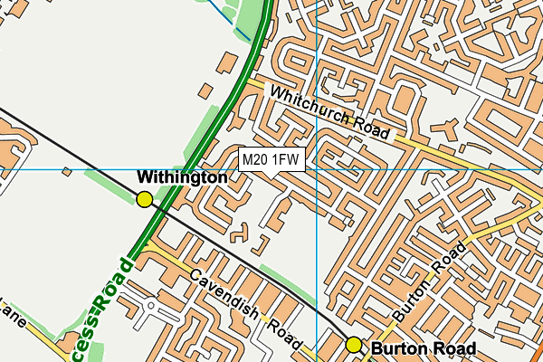 M20 1FW map - OS VectorMap District (Ordnance Survey)