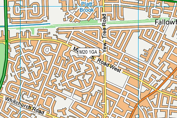 M20 1GA map - OS VectorMap District (Ordnance Survey)