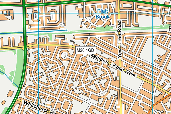 M20 1GD map - OS VectorMap District (Ordnance Survey)