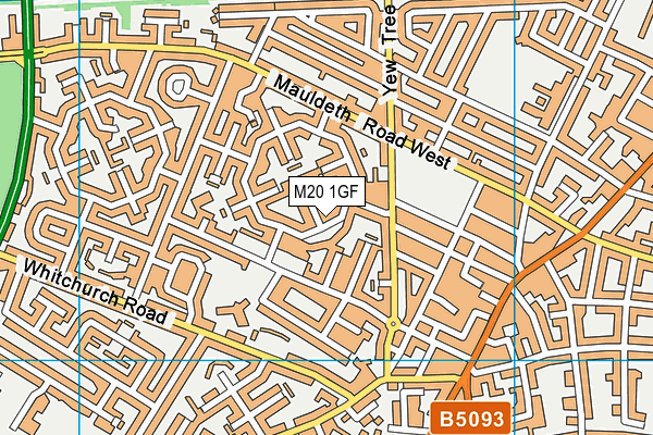 M20 1GF map - OS VectorMap District (Ordnance Survey)