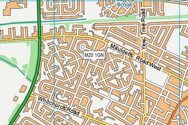 M20 1GN map - OS VectorMap District (Ordnance Survey)