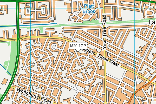 M20 1GP map - OS VectorMap District (Ordnance Survey)