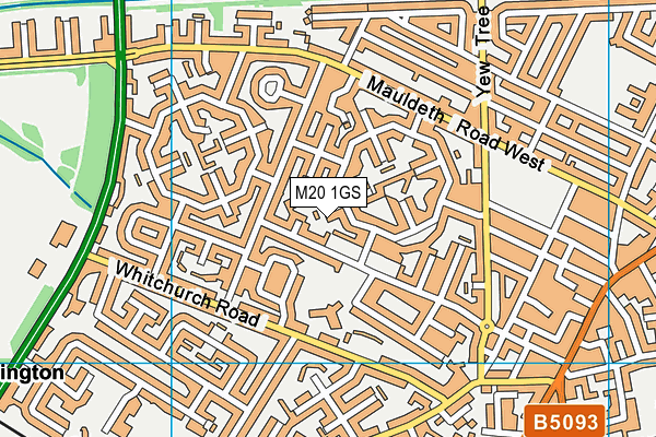 M20 1GS map - OS VectorMap District (Ordnance Survey)
