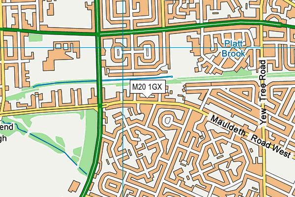 M20 1GX map - OS VectorMap District (Ordnance Survey)