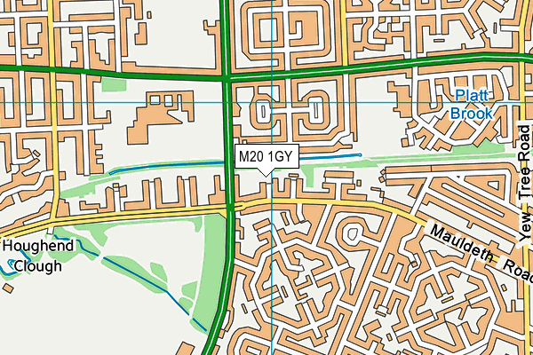M20 1GY map - OS VectorMap District (Ordnance Survey)