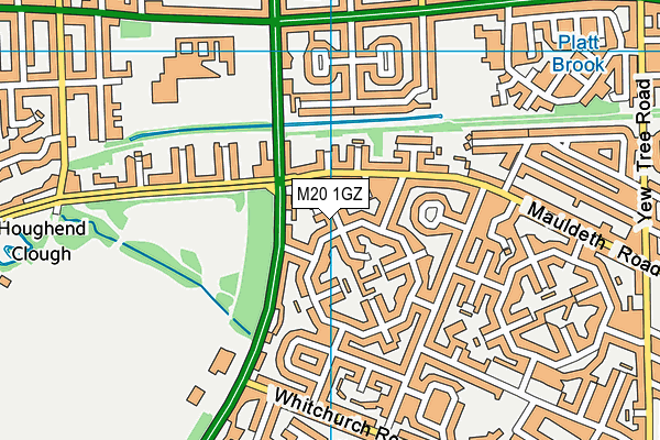 M20 1GZ map - OS VectorMap District (Ordnance Survey)