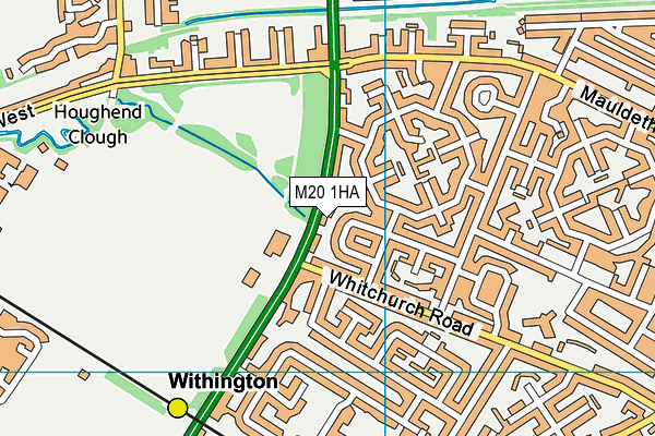 M20 1HA map - OS VectorMap District (Ordnance Survey)