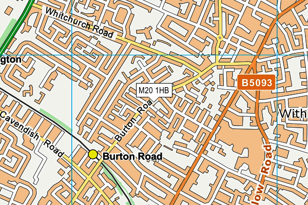 M20 1HB map - OS VectorMap District (Ordnance Survey)