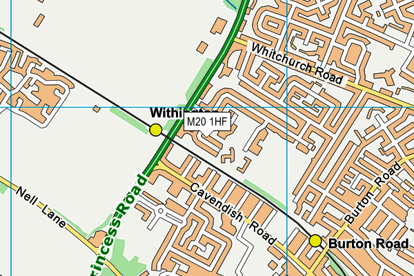 M20 1HF map - OS VectorMap District (Ordnance Survey)