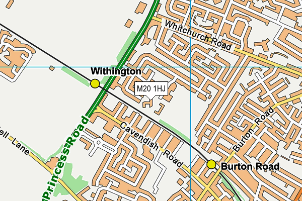 M20 1HJ map - OS VectorMap District (Ordnance Survey)