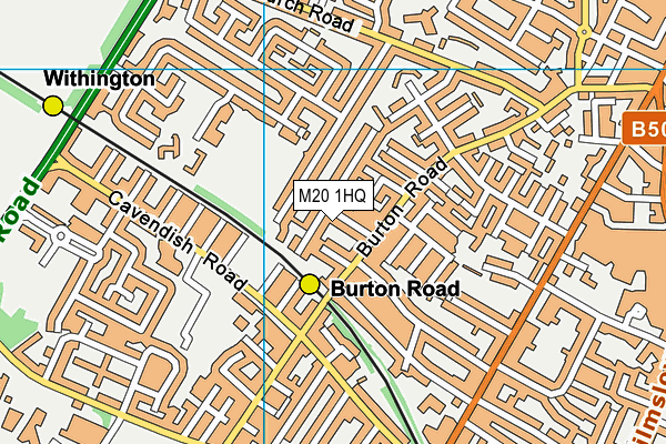 M20 1HQ map - OS VectorMap District (Ordnance Survey)