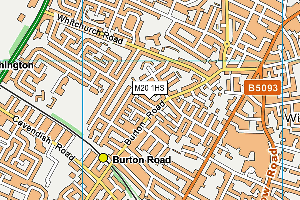 M20 1HS map - OS VectorMap District (Ordnance Survey)