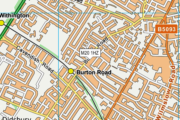 M20 1HZ map - OS VectorMap District (Ordnance Survey)