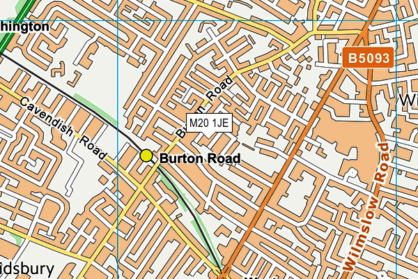 M20 1JE map - OS VectorMap District (Ordnance Survey)