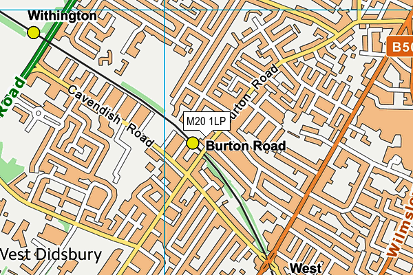 M20 1LP map - OS VectorMap District (Ordnance Survey)