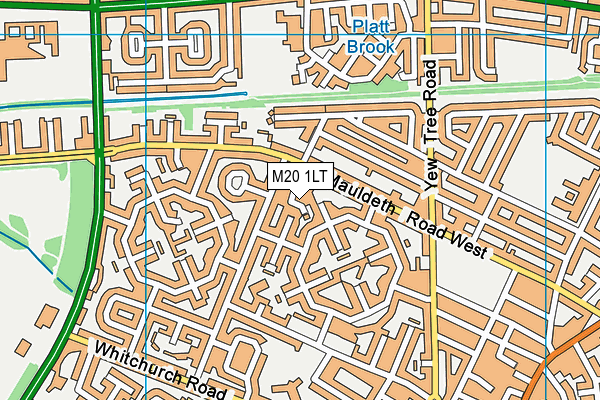 M20 1LT map - OS VectorMap District (Ordnance Survey)