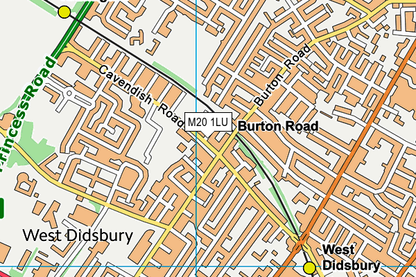 M20 1LU map - OS VectorMap District (Ordnance Survey)