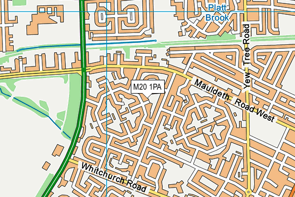 M20 1PA map - OS VectorMap District (Ordnance Survey)