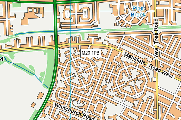 M20 1PB map - OS VectorMap District (Ordnance Survey)