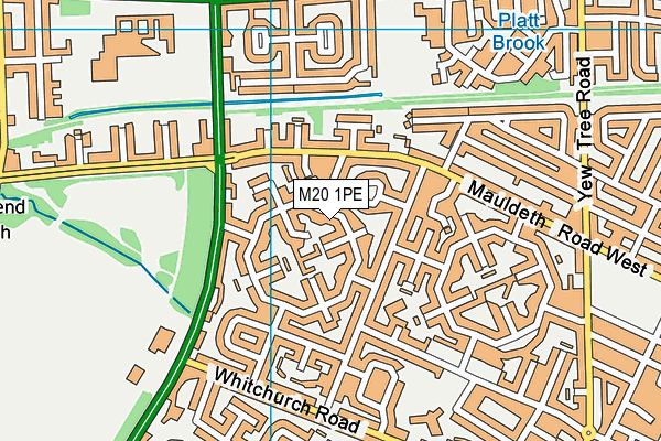 M20 1PE map - OS VectorMap District (Ordnance Survey)