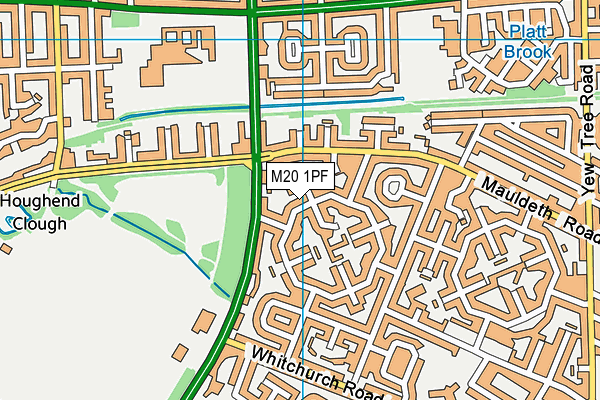 M20 1PF map - OS VectorMap District (Ordnance Survey)