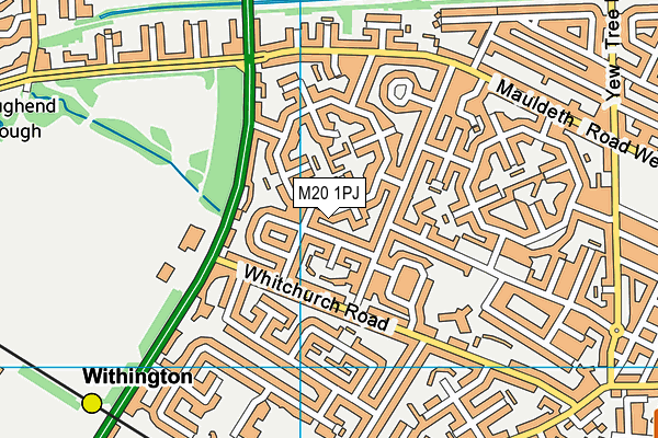 M20 1PJ map - OS VectorMap District (Ordnance Survey)