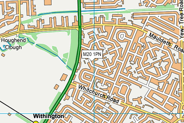 M20 1PN map - OS VectorMap District (Ordnance Survey)