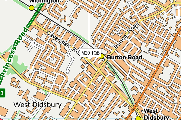 M20 1QB map - OS VectorMap District (Ordnance Survey)