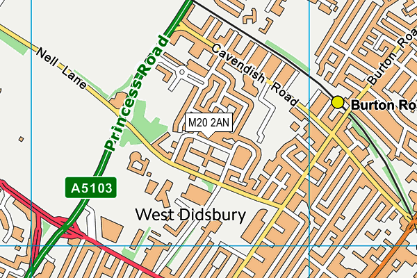 M20 2AN map - OS VectorMap District (Ordnance Survey)