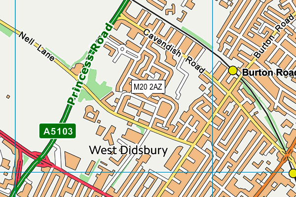 M20 2AZ map - OS VectorMap District (Ordnance Survey)