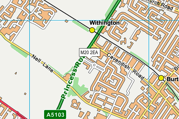 M20 2EA map - OS VectorMap District (Ordnance Survey)