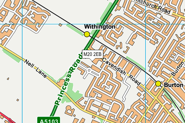 M20 2EB map - OS VectorMap District (Ordnance Survey)