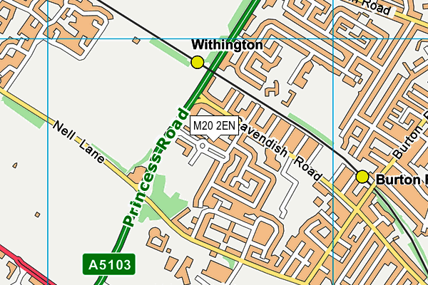 M20 2EN map - OS VectorMap District (Ordnance Survey)