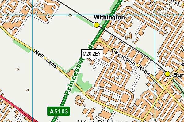 M20 2EY map - OS VectorMap District (Ordnance Survey)