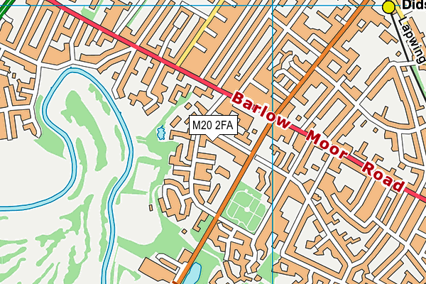 M20 2FA map - OS VectorMap District (Ordnance Survey)