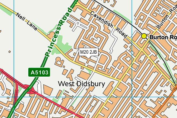 M20 2JB map - OS VectorMap District (Ordnance Survey)