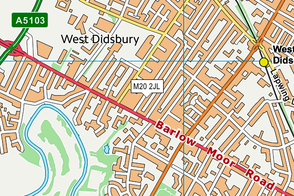 M20 2JL map - OS VectorMap District (Ordnance Survey)