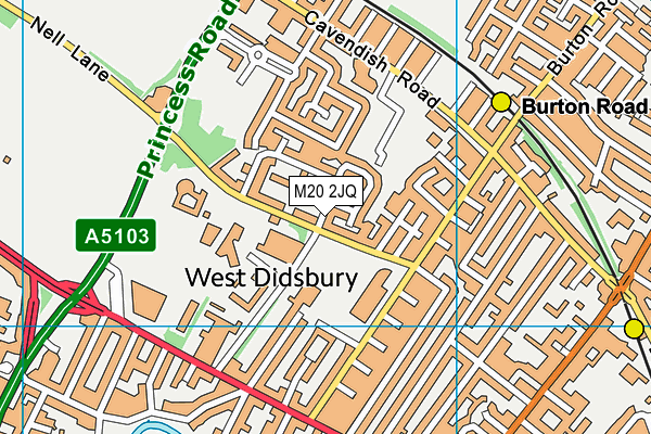 M20 2JQ map - OS VectorMap District (Ordnance Survey)