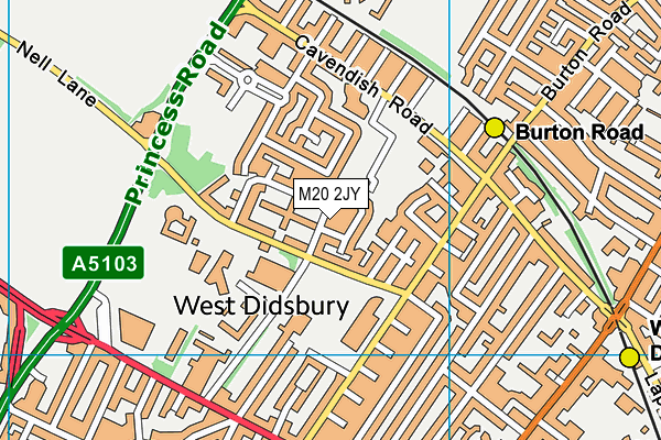 M20 2JY map - OS VectorMap District (Ordnance Survey)