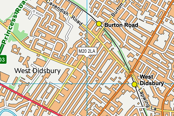 M20 2LA map - OS VectorMap District (Ordnance Survey)