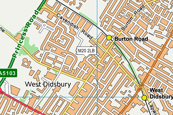 M20 2LB map - OS VectorMap District (Ordnance Survey)