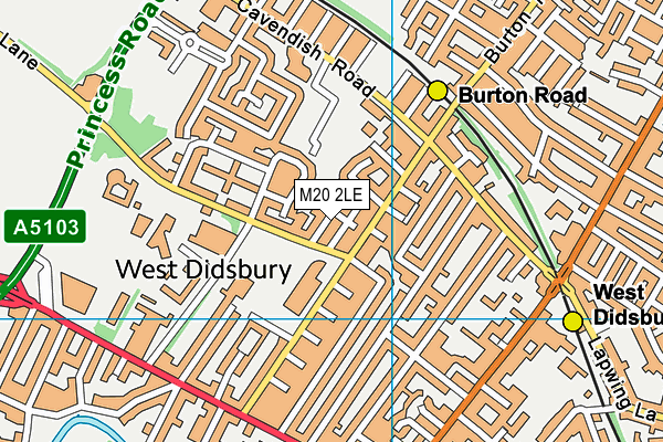 M20 2LE map - OS VectorMap District (Ordnance Survey)