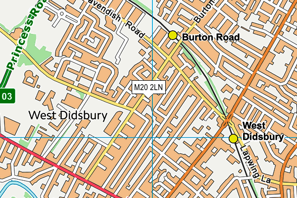 M20 2LN map - OS VectorMap District (Ordnance Survey)