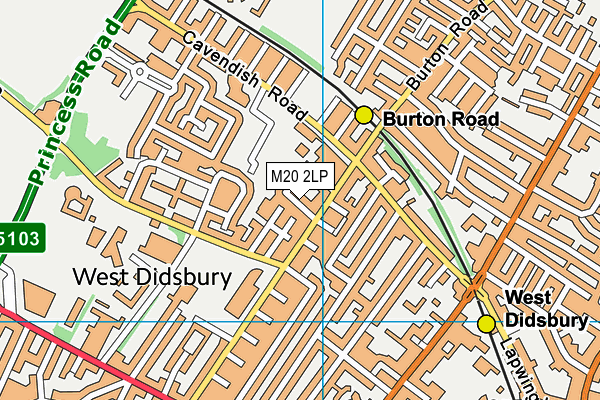 M20 2LP map - OS VectorMap District (Ordnance Survey)