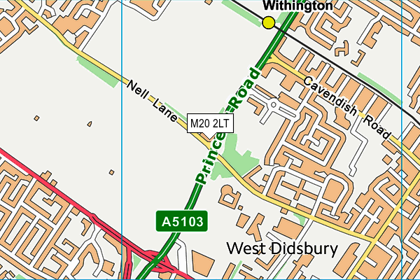 M20 2LT map - OS VectorMap District (Ordnance Survey)