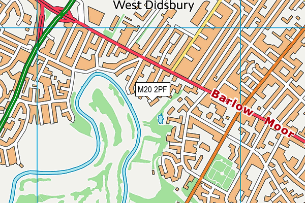 M20 2PF map - OS VectorMap District (Ordnance Survey)