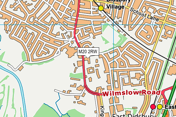 M20 2RW map - OS VectorMap District (Ordnance Survey)