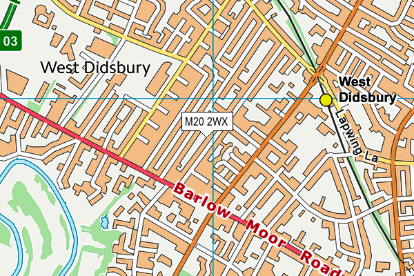 M20 2WX map - OS VectorMap District (Ordnance Survey)
