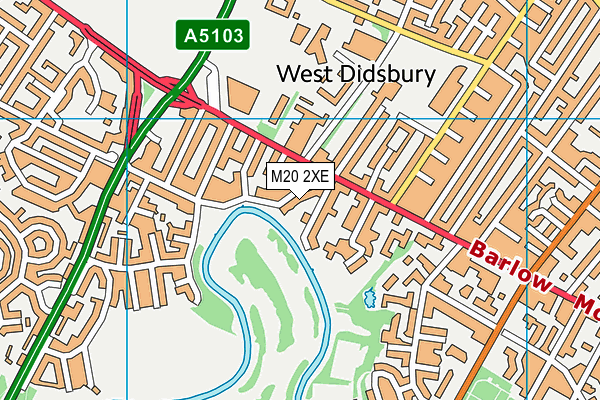 M20 2XE map - OS VectorMap District (Ordnance Survey)