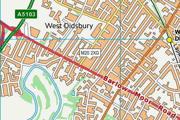 M20 2XG map - OS VectorMap District (Ordnance Survey)